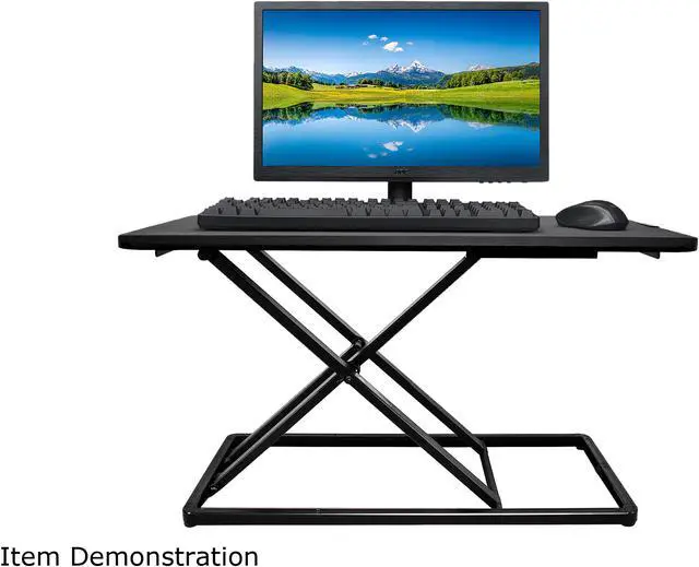 Alt view image 2 of 5 - Rosewill RMS-19044 Height Adjustable Standing Desk Riser Monitor Stand, 29-Inch Pre-Assembled Slim Portable Sturdy Desktop Computer Laptop Stand, Ergonomic Sit to Stand Office Workstation