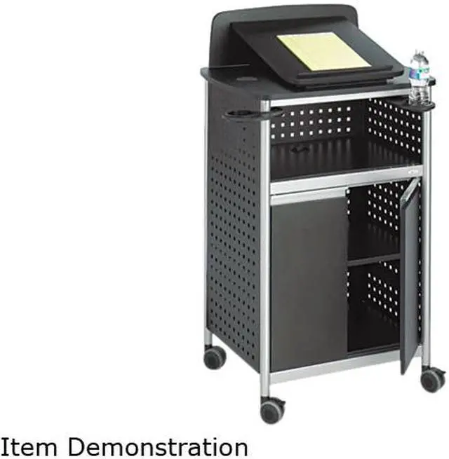 Main image of Safco SAF8922BL Scoot Multipurpose Lectern, 28-3/4w x 22d x 49-3/4h, Black/Silver