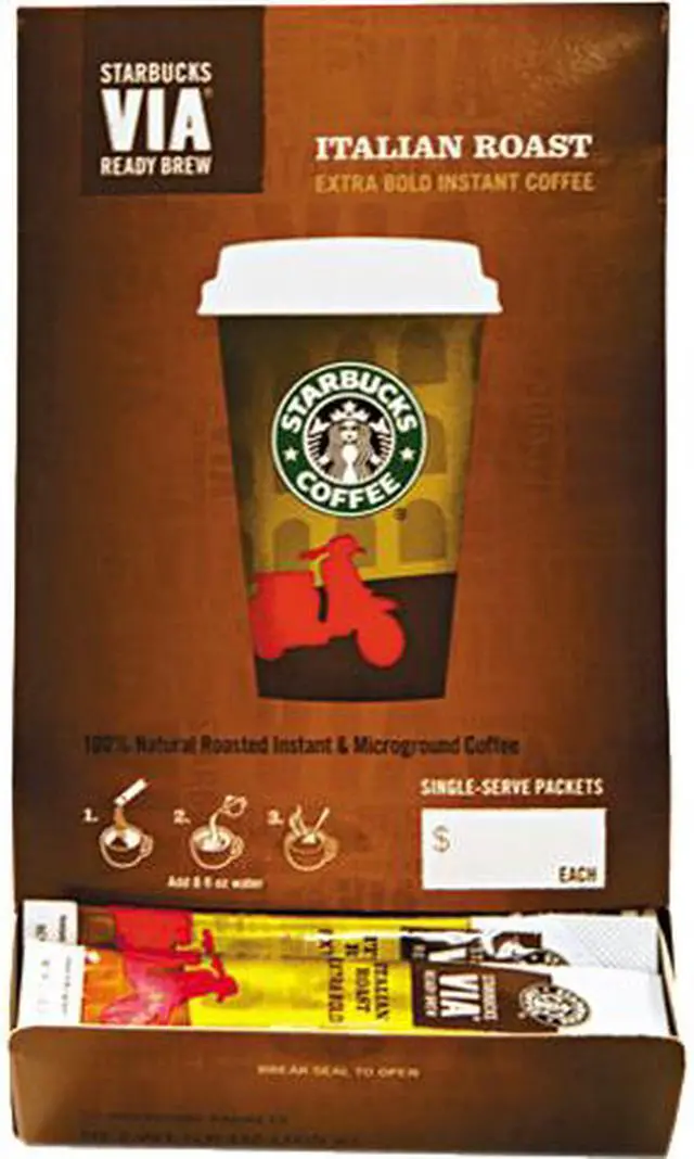 Main image of Starbucks 11008130 VIA Ready Brew Coffee, 0.12 Oz, Italian Roast, 50/Box