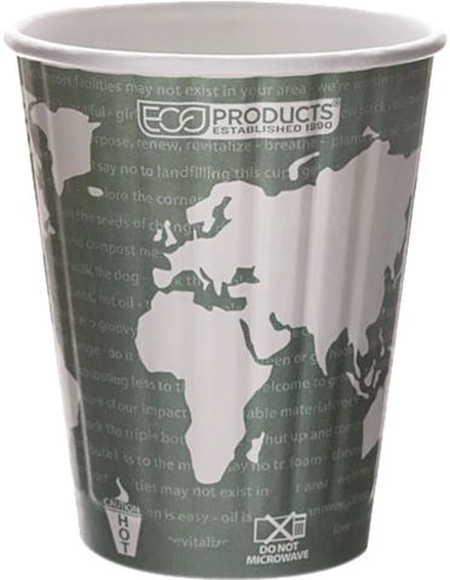 Eco-Products EP-BNHC12-WD 12.00 oz. World Art Insulated Hot Cups - Dark ...