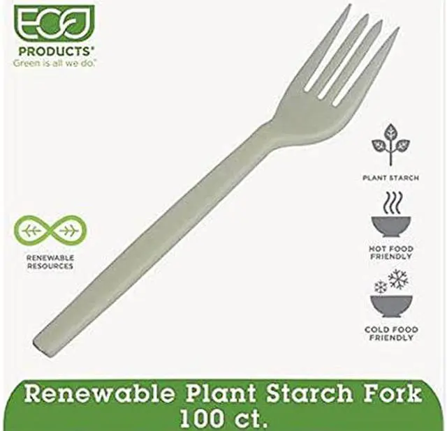 Main image of Eco-Products EP-S002PK 7.00" Plant Starch Fork Convenience Pack - Cream - 50 / pack