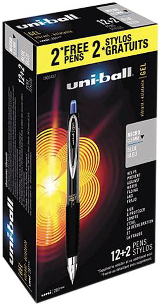 Main image of uni-ball 1905407 Signo Gel 207 Roller Ball Retractable Gel Pen, Blue Ink, Micro, 14 per Box, 1 Box