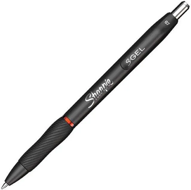 Main image of Sharpie 2096158 S-Gel Retractable Gel Pen, Medium 0.7 mm, Red Ink, Black Barrel, Dozen