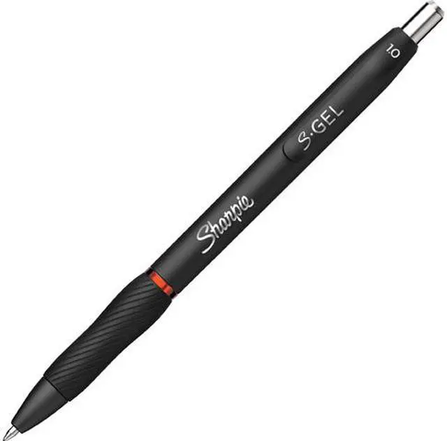 Main image of Sharpie 2096136 S-Gel Retractable Gel Pen, Bold 1 mm, Red Ink, Black Barrel, Dozen