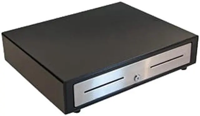 Alt view image 2 of 4 - APG Vasario Series Standard Duty Cash Drawer, 19” x 15”, Dual Media Slots, Multipro 24V, Fixed 5X5 Till, Stainless Steel Front, Black, Requires Cable - VBS320-BL1915