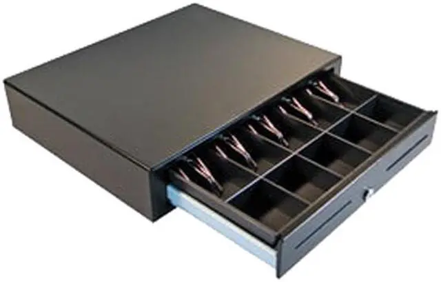 Alt view image 3 of 5 - APG Vasario Series Standard Duty Cash Drawer, 19” x 15”, Dual Media Slots, Multipro 24V, Fixed 5X5 Till, Painted Front, Black, Requires Cable - VB320-BL1915