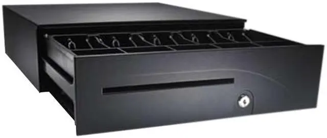 Alt view image 2 of 2 - APG Series 100 Heavy Duty Cash Drawer, 16" x 19.5", Adjustable Dual Media Slots, Multipro 24V, Fixed 5x5 Till, Requires Cable, Black -  T320-BL16195