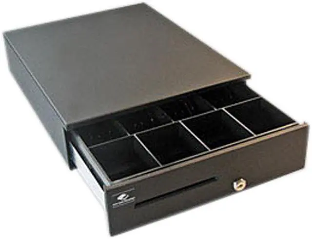 Alt view image 2 of 2 - APG Series 4000 Heavy Duty Cash Drawer, 13” x 17”, 1 Media Slot, Multipro 24V, 4x4 Till, Requires Cable, Painted Front, Black - JB320-BL1317