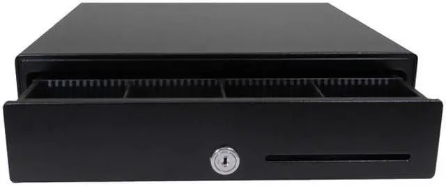 Alt view image 4 of 6 - APG Vasario Series Standard Duty Cash Drawer, 13” x 13”, Single Media Slot, Multipro 24V, Fixed 4x4 Till (US Currency), Painted Front, Black, Requires Cable - VB320-BL1313-B27