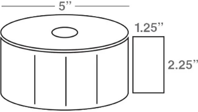 Main image of Wasp 633808402525 Thermal Transfer Labels, 2.25" x 1.25", 5"OD, 1900 Labels/Roll - 1 Case (4 Rolls)