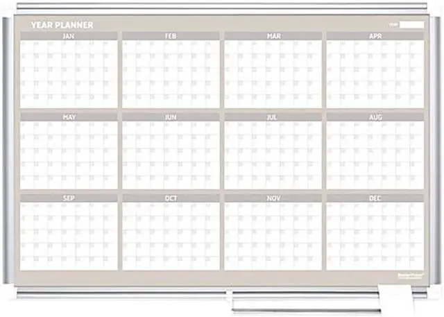 Main image of Bi-Silque GA03106830 MasterVision 12 Month Year Planner, 36x24, Aluminum Frame