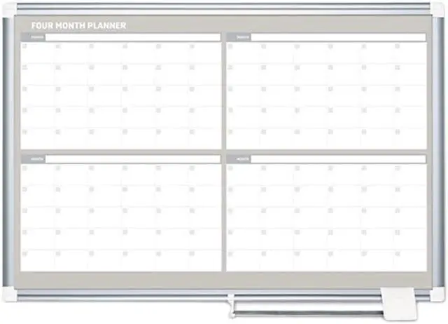 Main image of Bi-Silque GA05105830 MasterVision 4 Month Planner, 48x36, White/Silver
