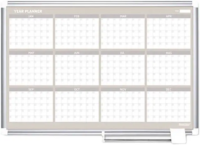 Main image of Bi-Silque GA05106830 MasterVision 12 Month Planner, 48x36, Aluminum Frame
