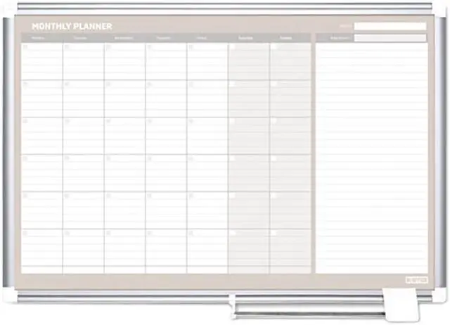 Main image of Bi-Silque GA0597830 MasterVision Monthly Planner, 48x36, Silver Frame