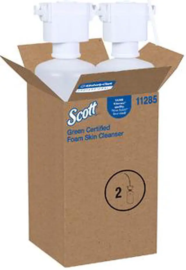 Alt view image 3 of 5 - Scott Essential Green Certified Foam Hand Soap, Ecologo, NSF E-1 Rated (11285), Unscented, Clear, 1.5 L Under-Counter Bottles, 2 Units / Case