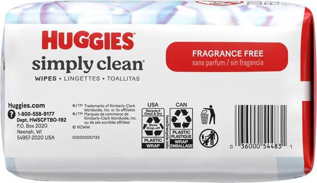 Alt view image 2 of 4 - Huggies Unscented Simply Clean Wipes 3Pack 54483