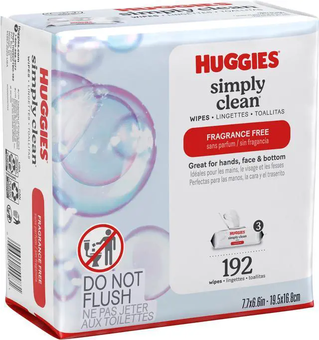 Alt view image 4 of 4 - Huggies Unscented Simply Clean Wipes 3Pack 54483