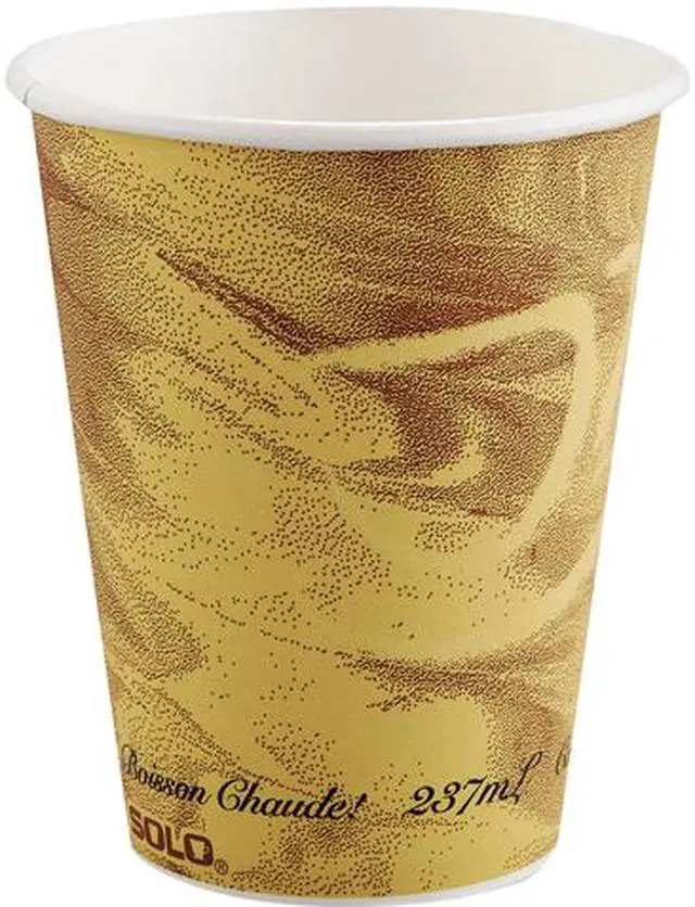 Main image of Solo Cup 378MS-0029 Mistique Polycoated Hot Paper Cup, 8 oz, Printed, Brown