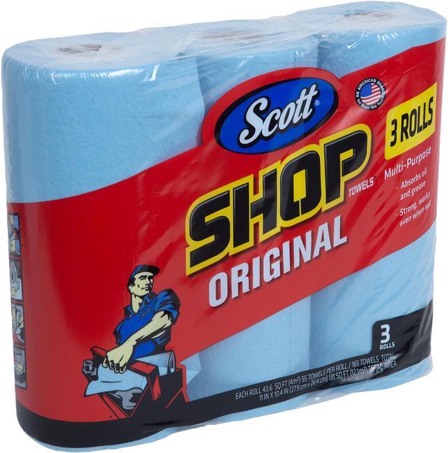 Scott Shop Towels Original (75143), Blue, 55 Sheets / Standard Roll, 30  Rolls / Case (10 Bundles of 3 Rolls), 1,650 Towels / Case