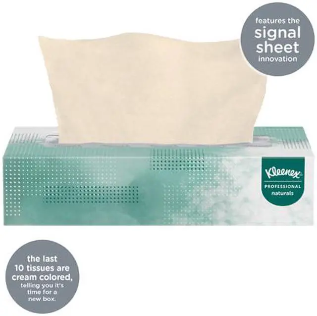 Alt view image 2 of 4 - Kleenex Professional Naturals Facial Tissue for Business (21601), Flat Face Tissue Box, 2-PLY, 125 Soft Sheets / Box