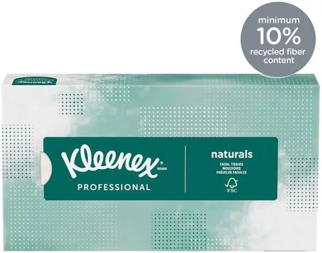 Alt view image 3 of 4 - Kleenex Professional Naturals Facial Tissue for Business (21601), Flat Face Tissue Box, 2-PLY, 125 Soft Sheets / Box