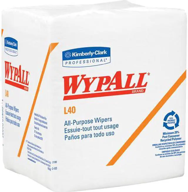 Main image of WypAll L40 Disposable Cleaning and Drying Towels (05701), Limited Use Towels, White,18 Packs per Case, 56 Sheets per Pack, 1,008 Sheets Total
