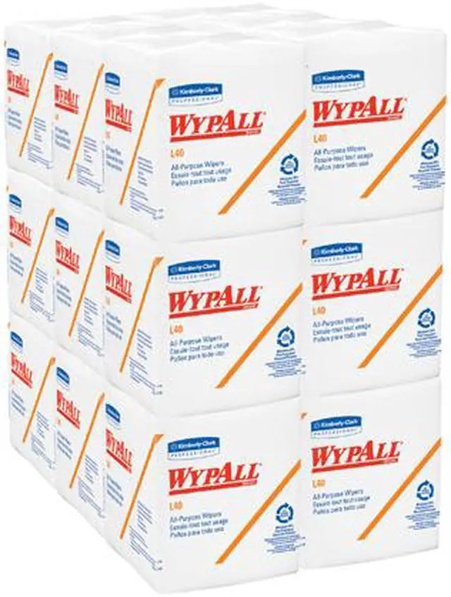 Alt view image 3 of 4 - WypAll L40 Disposable Cleaning and Drying Towels (05701), Limited Use Towels, White,18 Packs per Case, 56 Sheets per Pack, 1,008 Sheets Total