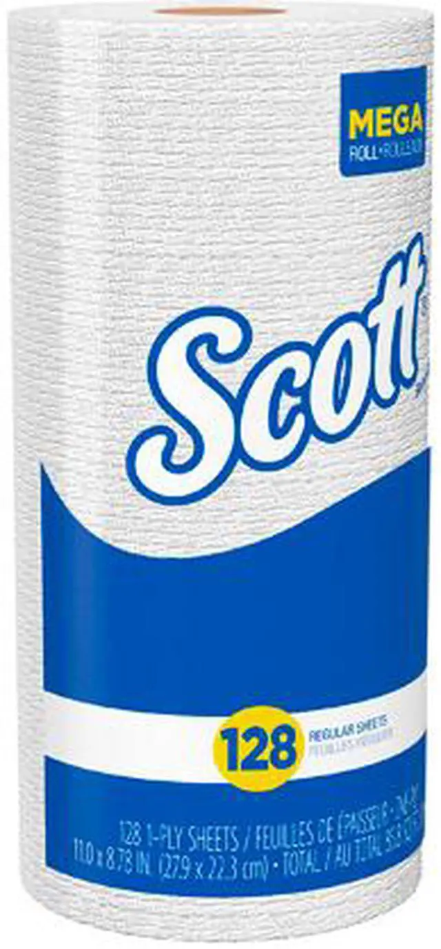 Alt view image 2 of 5 - Scott Kitchen Paper Towels (41482) with Fast-Drying Absorbency Pockets, Perforated Standard Paper Towel Rolls, 128 Sheets / Roll, 20 Rolls / Case