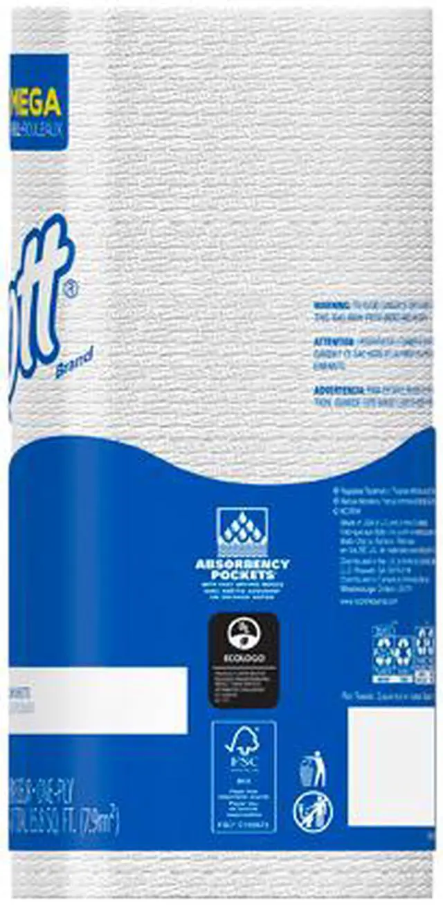 Alt view image 3 of 5 - Scott Kitchen Paper Towels (41482) with Fast-Drying Absorbency Pockets, Perforated Standard Paper Towel Rolls, 128 Sheets / Roll, 20 Rolls / Case