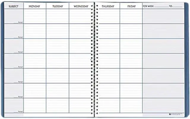 Main image of House Of Doolittle HOD50907 Teacher's Planner, Embossed Simulated Leather Cover, 11 x 8-1/2, Blue