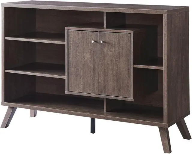 Alt view image 2 of 4 - Brassex Multi-Tier Buffett / Server with Storage - Walnut Oak  (18017)