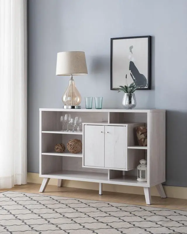 Alt view image 3 of 4 - Brassex Multi-Tier Buffett / Server with Storage - White Oak  (18023)