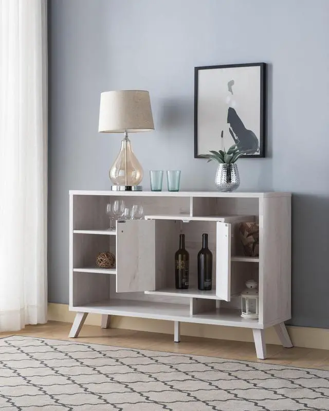 Alt view image 4 of 4 - Brassex Multi-Tier Buffett / Server with Storage - White Oak  (18023)