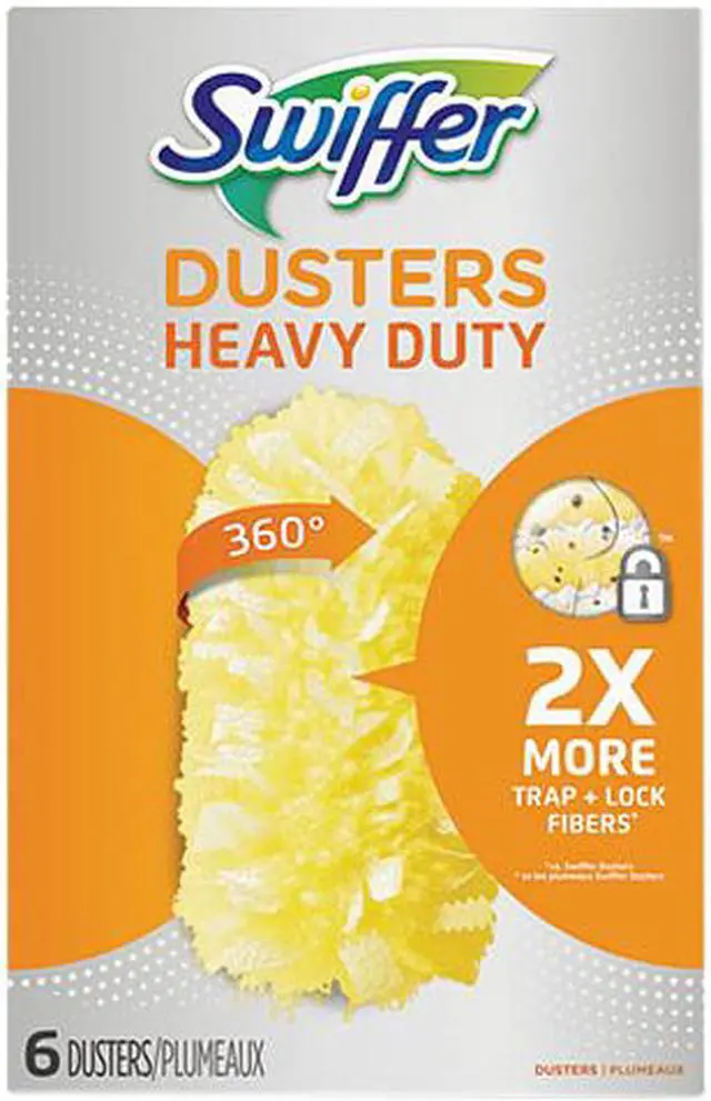 Main image of Swiffer 21620BX Heavy Duty Dusters Refill, Dust Lock Fiber, Yellow, 6/Box
