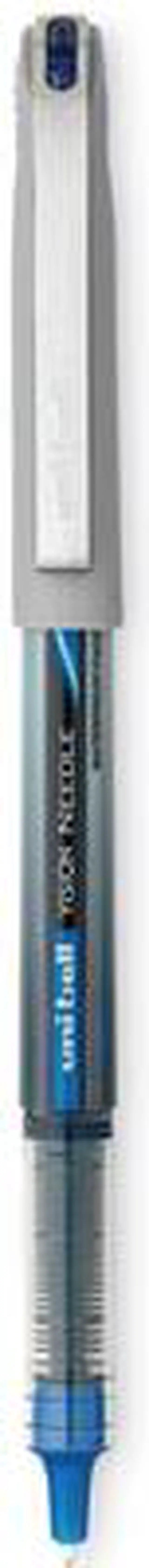Alt view image 2 of 3 - uni-ball 1734919 VISION Roller Ball Pen, Stick, Micro 0.5 mm, Blue Ink, Black/Blue Barrel, 12/Pack