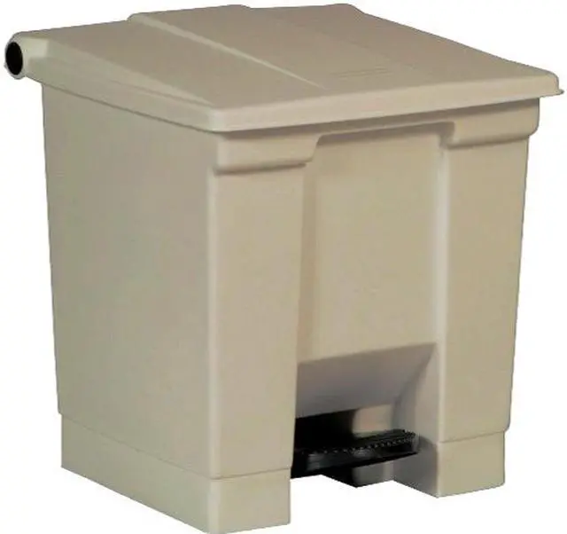 Main image of Rubbermaid 614300BG Step-on Waste Container 8 Gal. Capacity - Beige