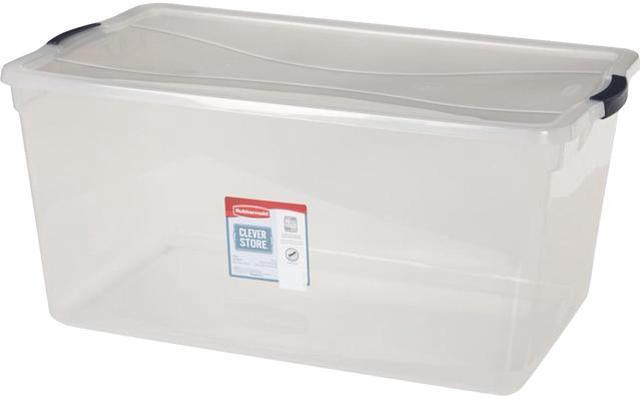 Rubbermaid Clever Store Basic Latch Storage Bin with Lid - Clear