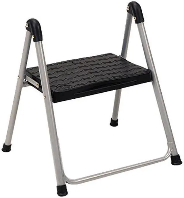 Main image of Cosco 11014PBL1E Folding Step Stool, 1-Step, 200 lbs., 9.90" Working Height, Platinum/Black