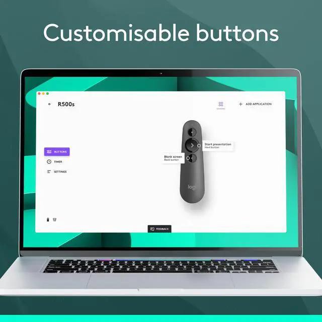 Alt view image 5 of 8 - Logitech R500s Laser Presentation Remote, Bluetooth, USB-A Receiver, Presentation Clicker with Laser Pointer (Class 1) for Powerpoint, Keynote, Google Slides, for Windows/MacOS