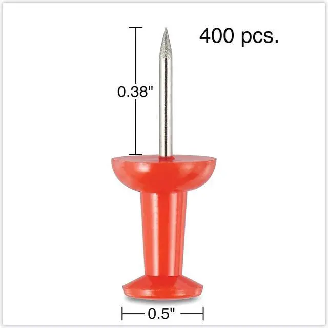 Alt view image 2 of 3 - Universal UNV31314 Colored Push Pins, Plastic, Assorted, 3/8", 400/Pack