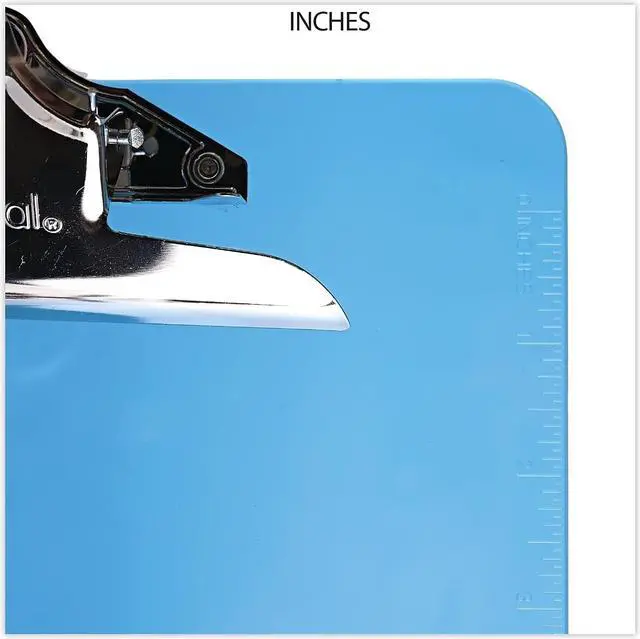 Alt view image 3 of 3 - Universal UNV40307 Plastic Clipboard w/ High Capacity Clip, 1", Holds 8 1/2 x 12, Translucent Blue
