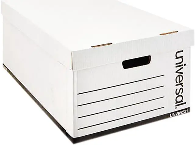 Main image of Universal 9522101 Medium-Duty Easy Assembly Storage Box, Legal Files, White, 12/Carton