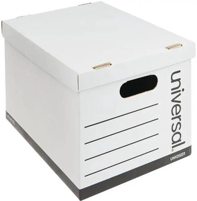 Main image of Universal 9523001 Basic-Duty Economy Record Storage Boxes, Letter/Legal Files, 12" x 15" x 10", White, 10/Carton