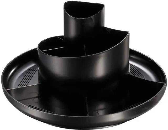 Main image of Universal UNV08151 Rotary Desk Organizer, 11 Compartments, 8 3/4 dia x 5 3/8, Black