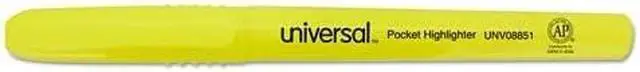 Main image of Universal UNV08851 Pocket Highlighters, Chisel Tip, Fluorescent Yellow