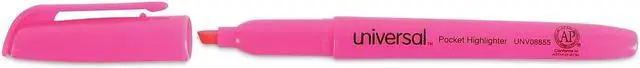 Alt view image 2 of 3 - Universal UNV08855 Pocket Highlighters, Chisel Tip, Fluorescent Pink