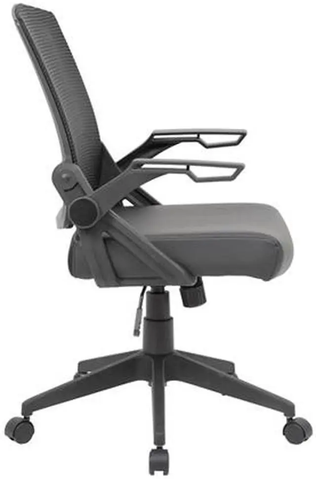 Alt view image 6 of 8 - BOSS Office Products B6223BK Black Flip Arm Mesh Task Chair