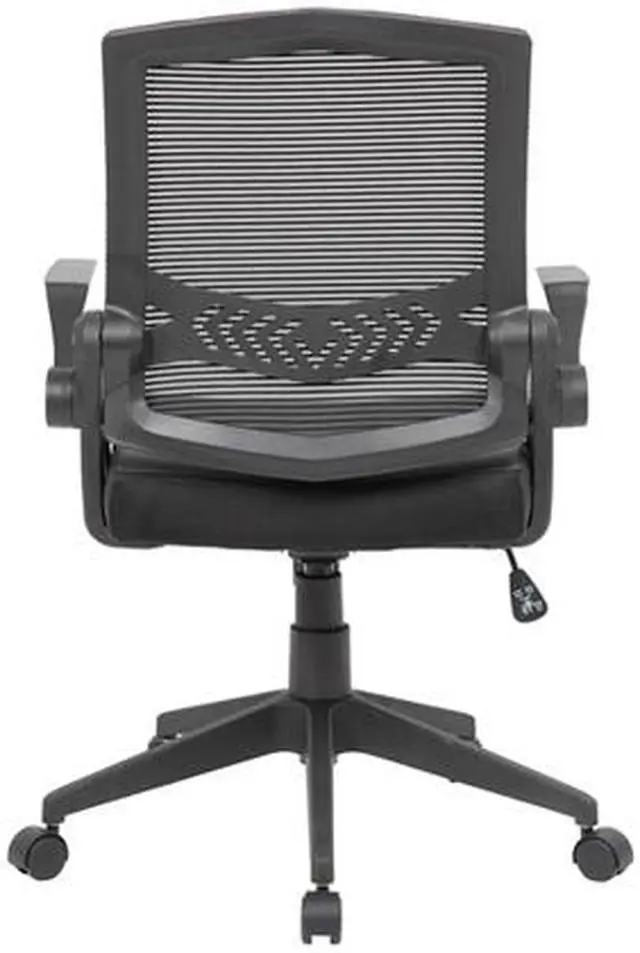 Alt view image 7 of 8 - BOSS Office Products B6223BK Black Flip Arm Mesh Task Chair