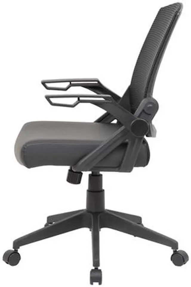 Alt view image 8 of 8 - BOSS Office Products B6223BK Black Flip Arm Mesh Task Chair