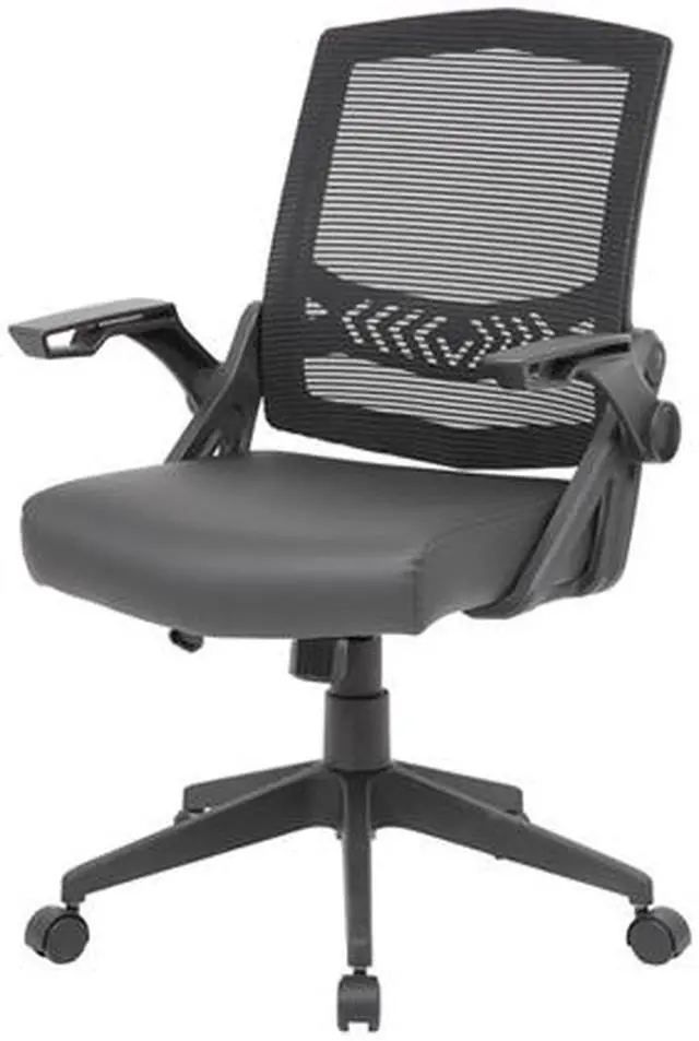 Alt view image 3 of 8 - BOSS Office Products B6223BK Black Flip Arm Mesh Task Chair